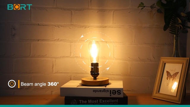 BORT 4Pack ST58/ST19 Vintage LED Edison Bulbs, Warm White 2700K